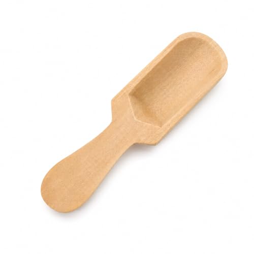 generic, Mini Wooden Scoops, Set of 4, Natural Wood, 7 cm Length, for Coffee, Spices, and Bath Salts