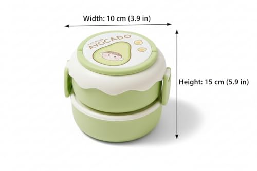 Ek-23-116 Round 2-Tier Lunch Box for Organized Meal Storage and Portability