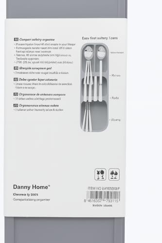 Generic, Cutlery Organizer, Grey Plastic Kitchen Utensil Drawer Divider, 5 Compartment Storage Tray, 46355
