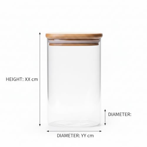 Group Tiger Abdo 43-9 10x6 cm Square Storage Jar with Wooden Lid, Clear