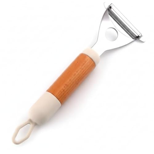 Home Care XE-220 Silicone-Handle Peeler Sleek Kitchen Prep Tool, Wooden Handle, Pack of 240 - Silicone/Wood