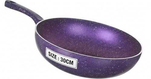 Generic Granite Deep Fryer with Non-Stick Coating, Purple with Speckled Finish, 30cm, 30154