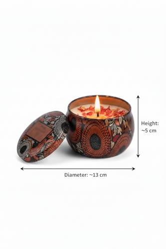 Home Care M-233 100g Mandala Soy Candle in Tin, New Design, Decor,Home Use