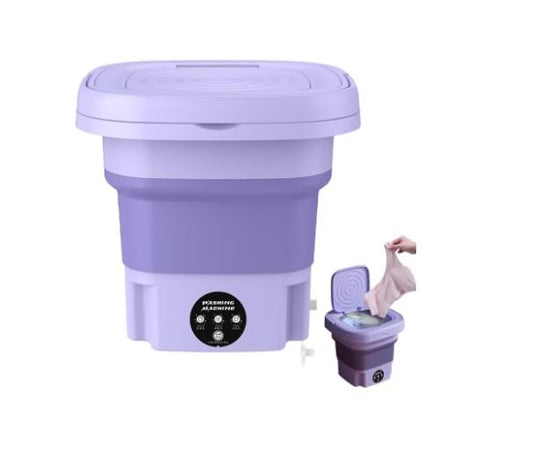 generic,Portable Folding Mini Washing Machine, Blue and Pink, Compact Travel Washer with Simple Controls