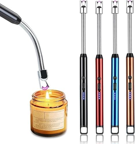 Light Arc, Electric Lighter, USB Rechargeable Electric LED Display Stick Lighter with Long Flexible Neck Suitable for Kitchen, Lights, Gas Stoves, Barbecue (Multiple Colors)