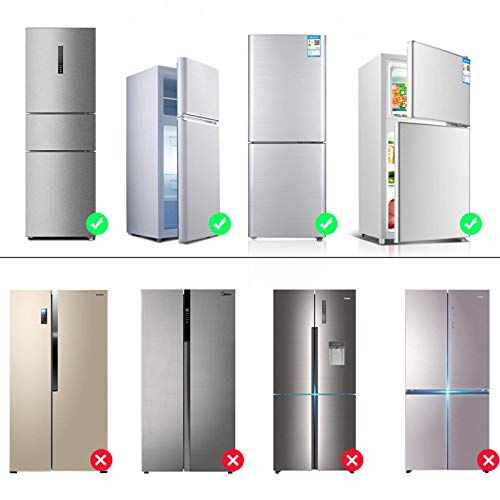 Refrigerator Lock, Upgrade Home Fridge Lock with Two Buttons, Toddler Baby Kids Safety Freezer Door Lock with Strong Adhesive, Refrigerator Locks for Children No Tools Need or Drillâ€¦ (White)