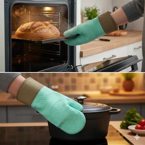 Danny Home Silicone Oven Mitt DH2765-BLUE Modern Kitchen Safety