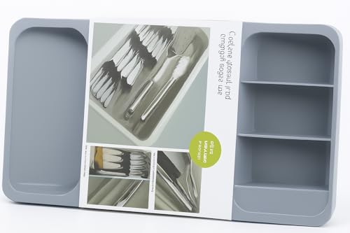 Generic, Cutlery Organizer, Grey Plastic Kitchen Utensil Drawer Divider, 5 Compartment Storage Tray, 46355
