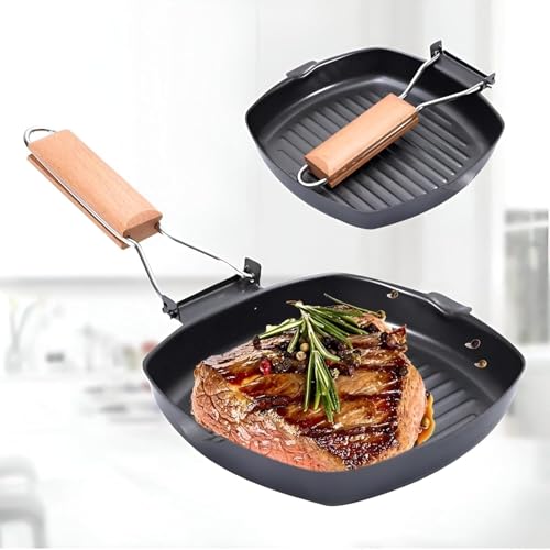 Generic Square Grill Pan, Thick and Durable, with Exceptional Heat Retention, Non-Stick Coating, Ideal for Browning, Roasting, Baking and Healthy Cooking, Easy to Clean - 34cm, 30617
