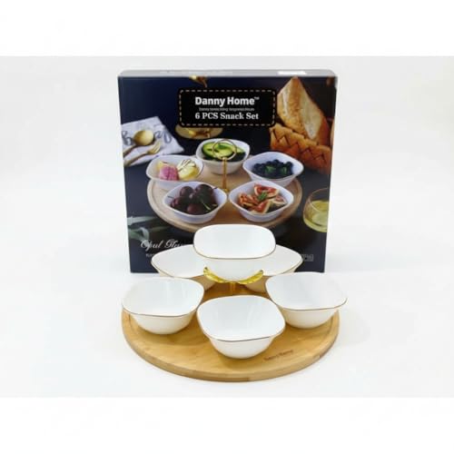 Danny Home Ceramic Serving Bowl Set FHKW47-6T+G 6 Pieces, Modern