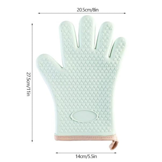 Generic, Silicone Heat Resistant Cooking Gloves with Cotton Lining, Waterproof High Temperature Oven Mitts for Baking, 48367