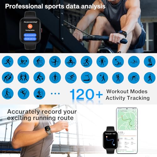 HONOR Choice D4 Smart Watch (BOT-WB01), 1.85'' HD Display, Heart Rate & SpO2 Monitoring, 120+ Workout Modes, IP68 Waterproof, Smart Notifications, Sleek Lightweight Design - Black
