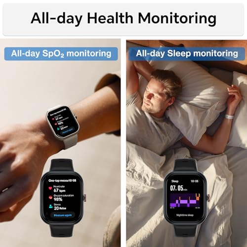 HONOR Choice D4 Smart Watch (BOT-WB01), 1.85'' HD Display, Heart Rate & SpO2 Monitoring, 120+ Workout Modes, IP68 Waterproof, Smart Notifications, Sleek Lightweight Design - Black