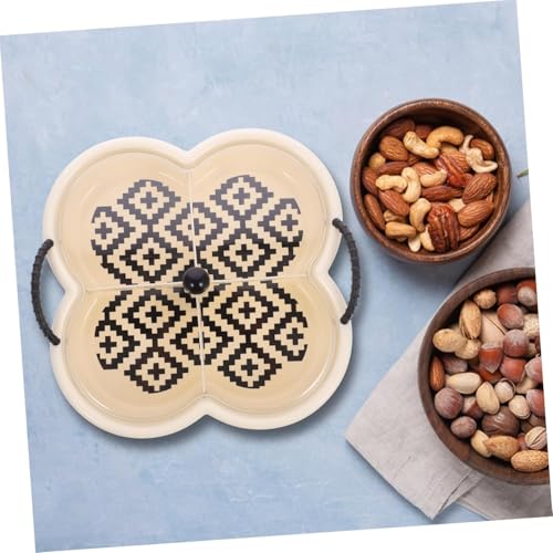 Generic, Divided Serving Tray with Lid and Compartments Multi-use Snack Holder for Dried Fruits Nuts and Treats, 30383