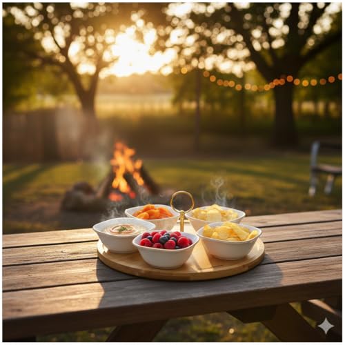 Danny Home Ceramic Serving Bowl Set FHKW47-6T+G 6 Pieces, Modern