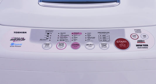 غسالة ملابس توشيبا اتوماتيك تحميل علوي- 8ك - ابيض (AEW-8460SP(DS)